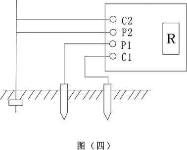数字接地电阻测试仪测量小于1Ω接地电阻时，C2在外侧P2在内侧图